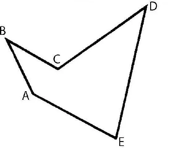 Пример диагоналей в шестиугольнике