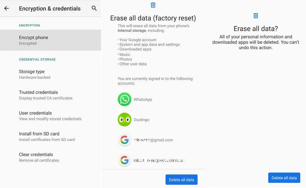 Использование Android Device Manager для удаления данных